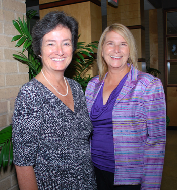 President and CEO Betsy Ryan and Health Commissioner Cathy Bennett chat at the 2016 Mother-Baby Summit. Bennett succeeded Ryan in leading NJHA starting in November 2017.