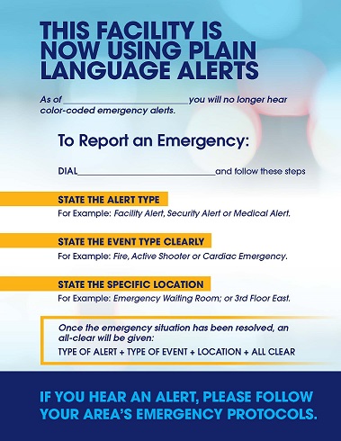 NJHA Plain Language Emergency Alert Poster