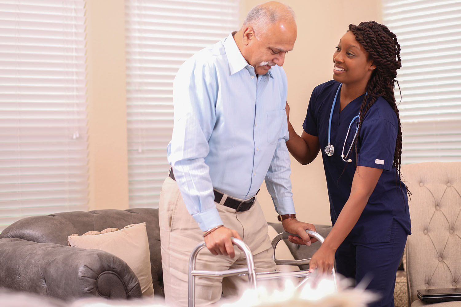 Doctor helping a patient