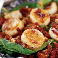 Pan Seared Diver Scallops with Watermelon and Arugula Salad