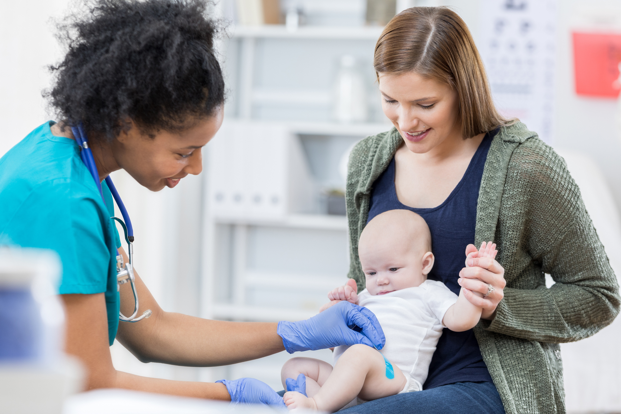 Baby receiving shot