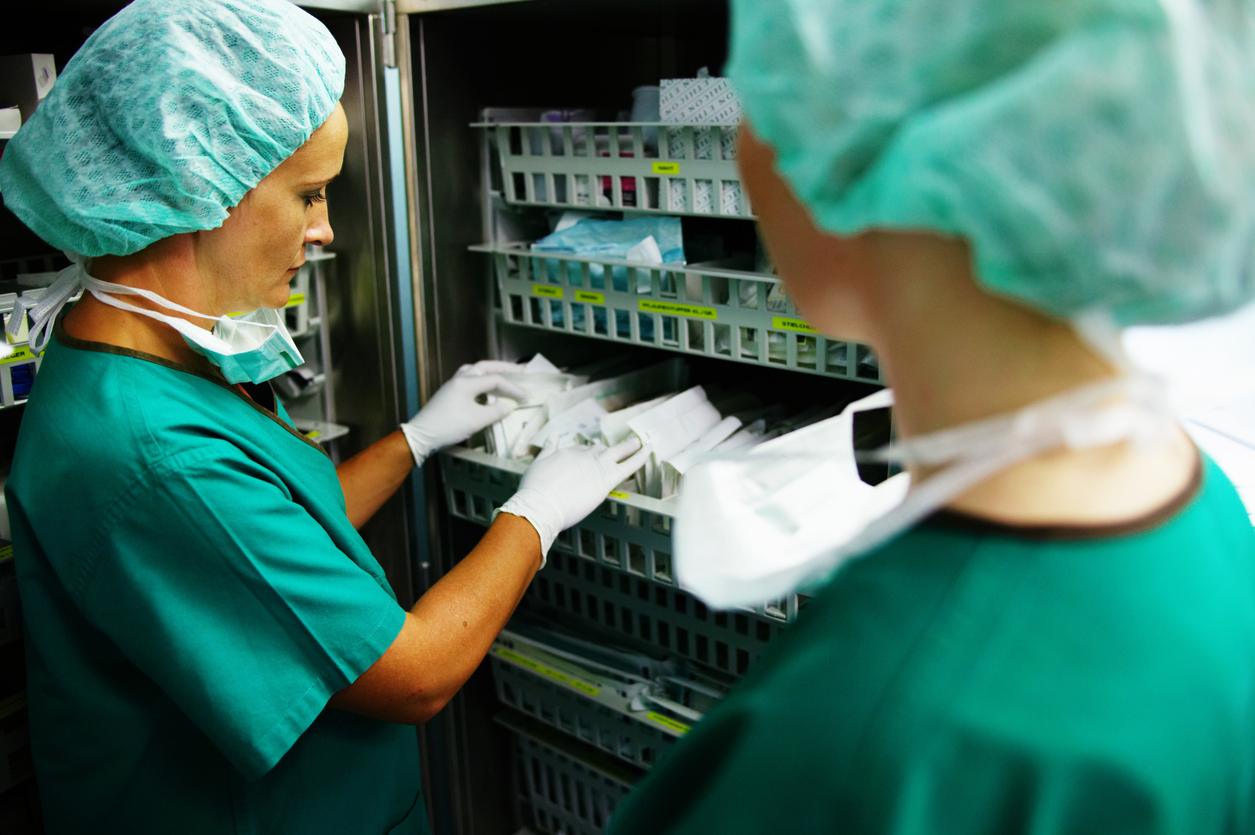 Doctors with medical supplies.