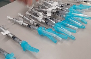 A bunch of syringes.