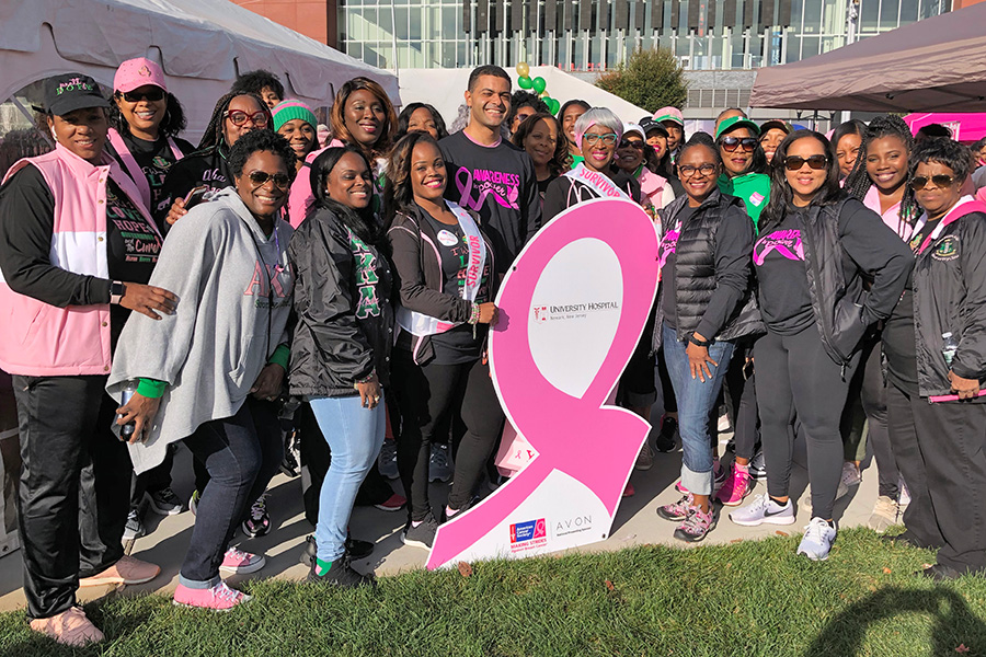 The University Hospital team supports breast health and awareness in its community.