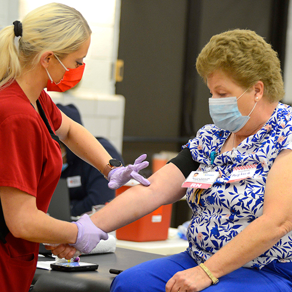 St. Francis Medical Center hosts a blood drive as the pandemic led to blood shortages.