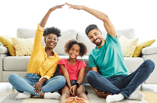 Open Enrollment family posing.